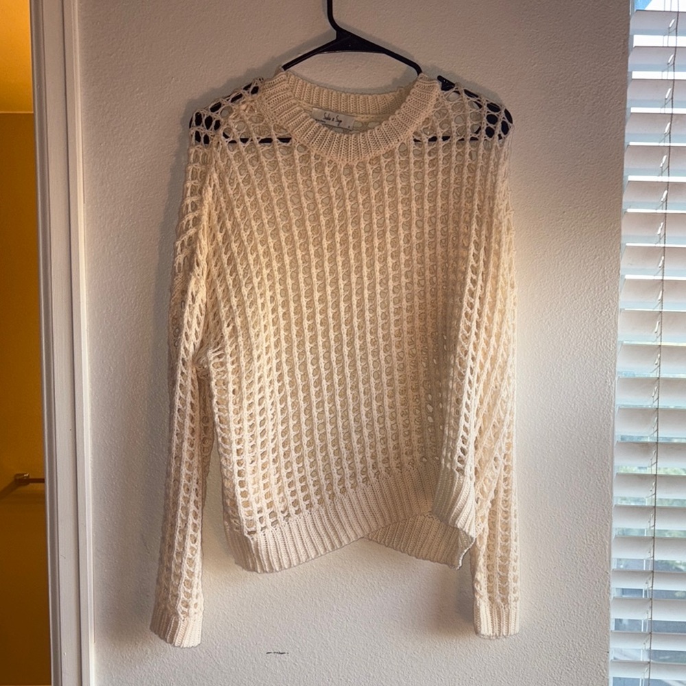 Sadie & Sage Cream Open-Knit Sweater